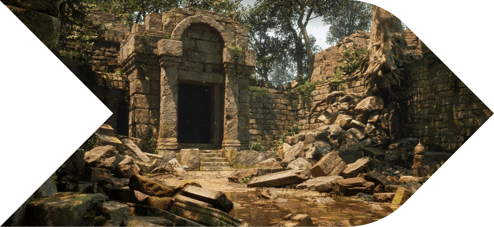 Ruined Temple, a 3D environment created in Unreal Engine 5