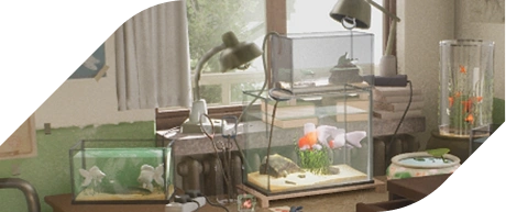 A cluttered bedroom featuring a single bed, with sunlight streaming in through large windows and a balcony door.