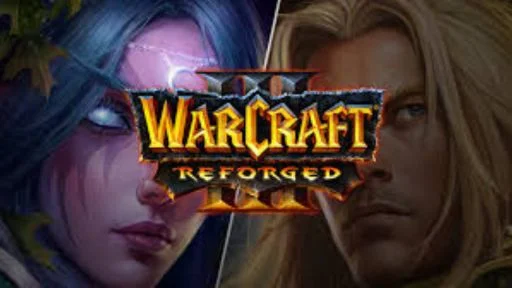 A digital artwork featuring character portraits from a fantasy game, with a prominent logo in the center.